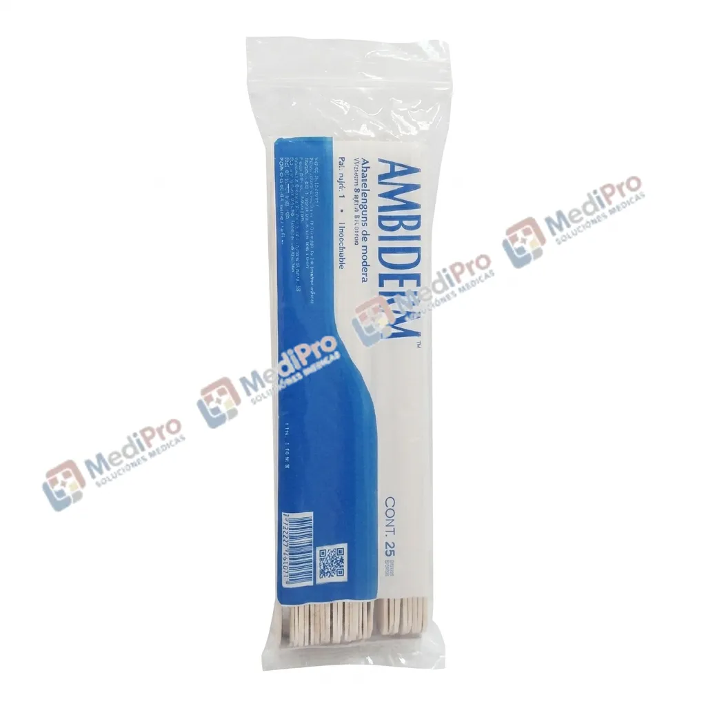 ABATELENGUAS DE MADERA C/25 PZ AMBIDERM