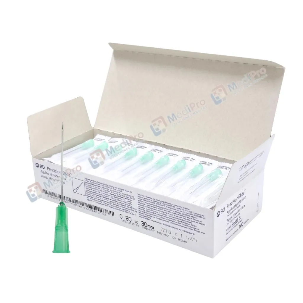 AGUJA HIPODERMICA VERDE  21G  X 30MM BD. C/1PZA.