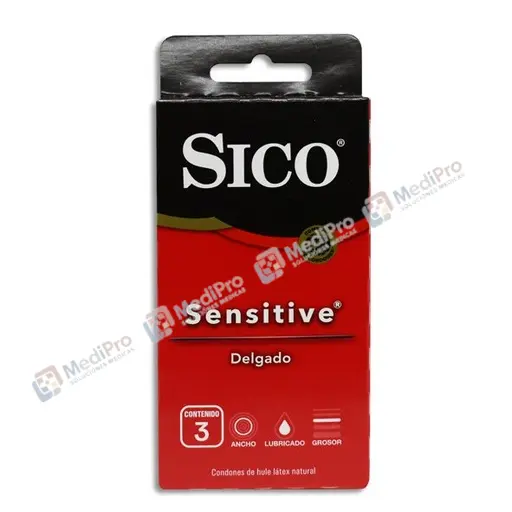 PRESERVATIVO SICO ROJO SENSITIVE LATEX CARTERITA C/3
