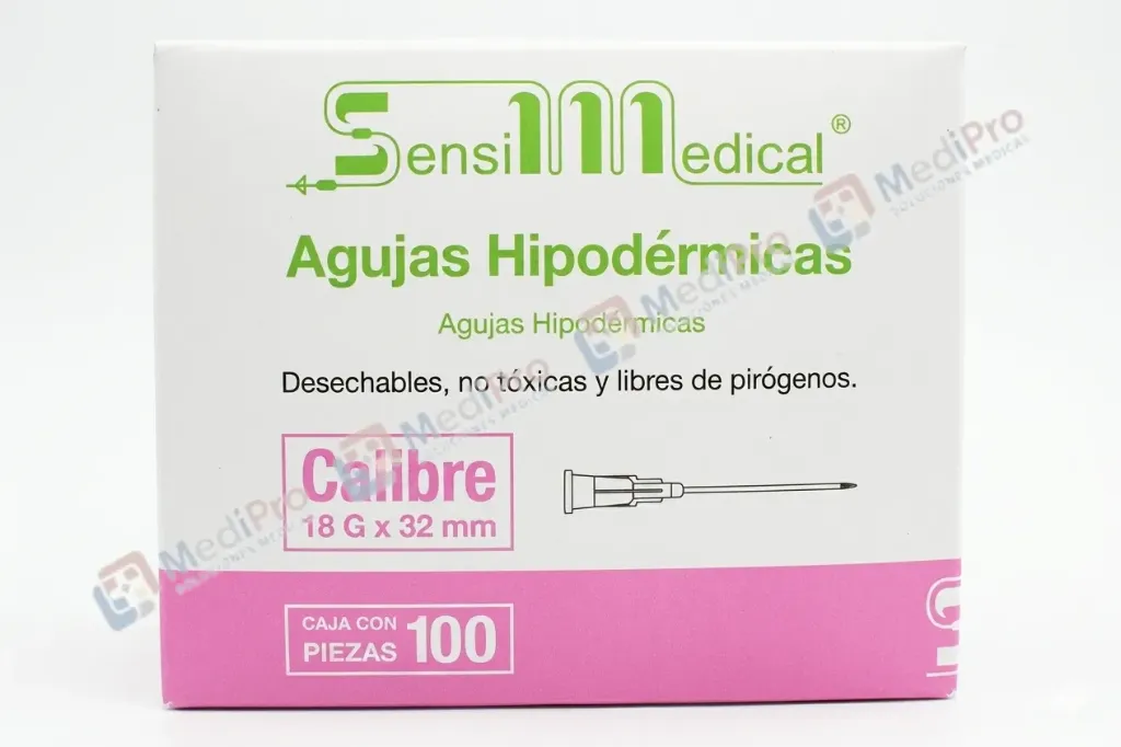AGUJA ROSA HIPODERMICA 18 X 32 MM SENSIMEDICAL C/1 PZA.