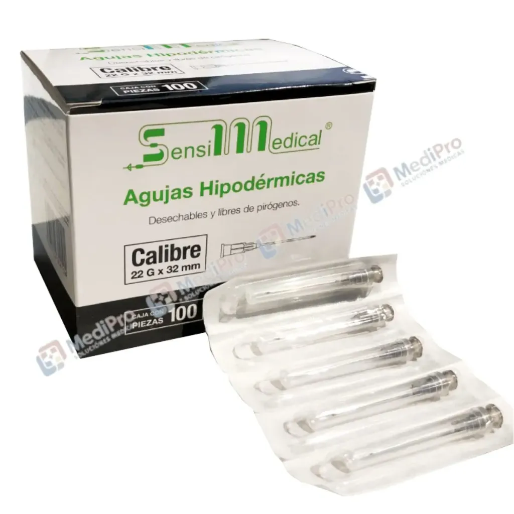 AGUJA NEGRA HIPODERMICA 22 X 32 MM SENSIMEDICAL C/1PZA.