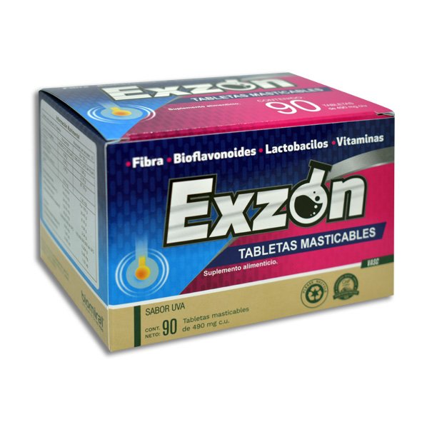 EXZON TAB MASTICABLES 490MG C/90 BIOMIRAL