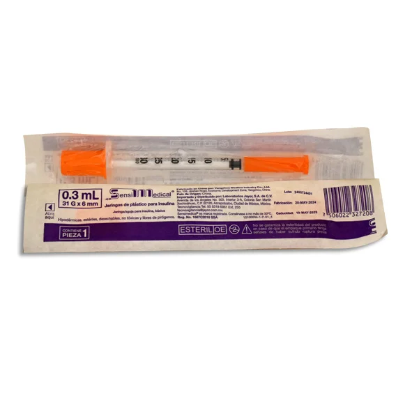 JERINGA 0.3 ML P/INSULINA 31 X 6 SENSIMEDICAL