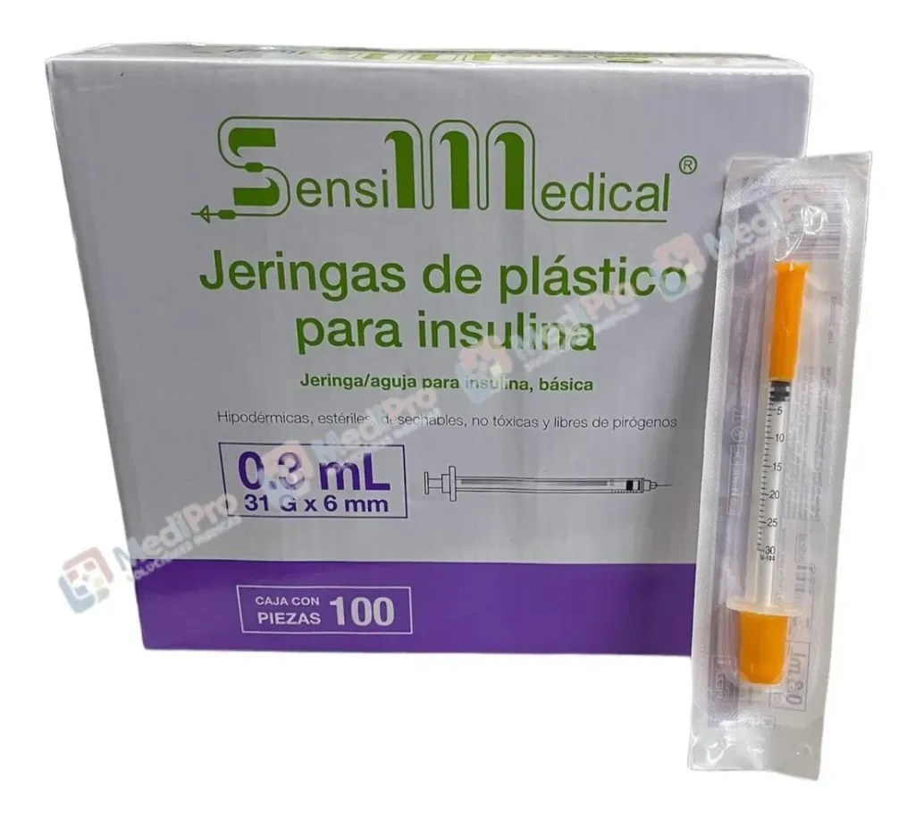 JERINGA 0.3 ML P/INSULINA 31 X 6 SENSIMEDICAL