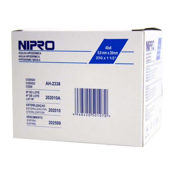 AGUJA HIPODERMICA AZUL 23 X 1 NIPRO