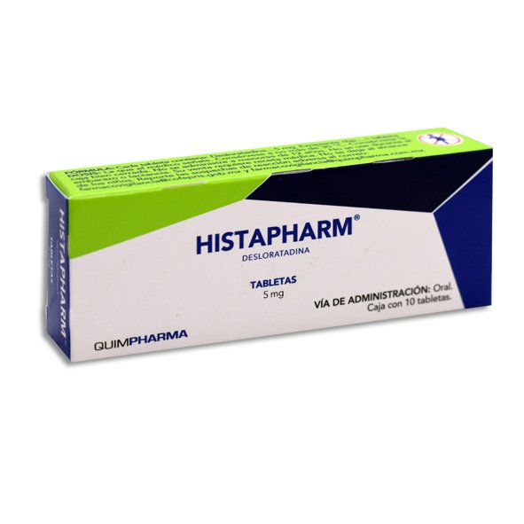 HISTAPHARM TAB 5MG C/10 QUIMPHARMA. (DESLORATADINA)