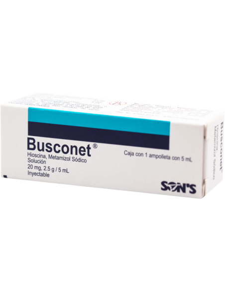 BUSCONET (HIOSCINA/METAMIZOL SODICO) SOL INY 20MG 2.5 G/5ML SON´S