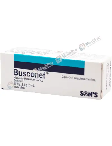 BUSCONET (HIOSCINA/METAMIZOL SODICO) SOL INY 20MG 2.5 G/5ML SON´S