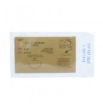 CATGUT CROMICO CAL.3/AGUJA B-5 C/1 AMERICAN