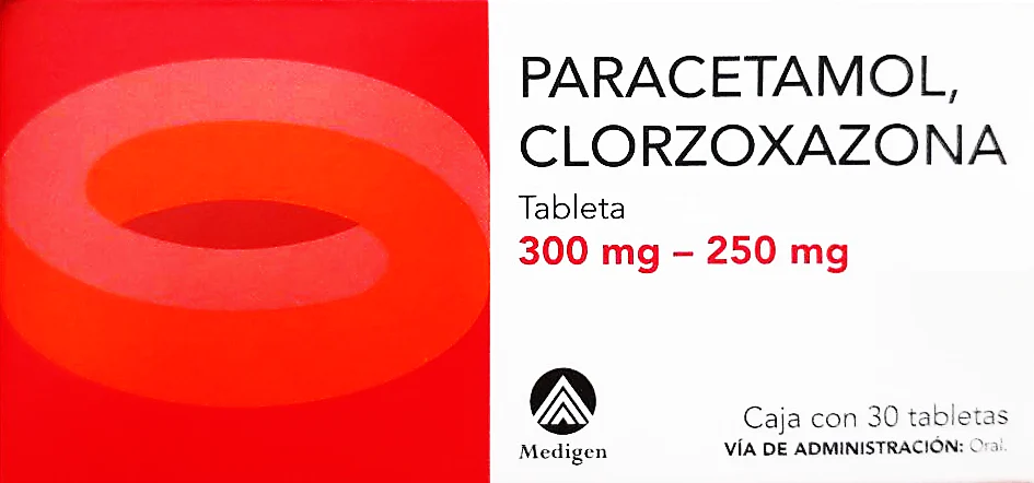 PARACETAMOL CLORZOXAZONA [MEDIGEN] C/30 TABS. 300/250. MG.