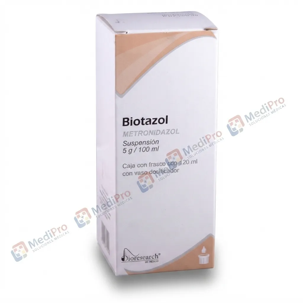 BIOTAZOL SUSP. Fco. 120 ML. 5 G/100ML [METRONIDAZOL]