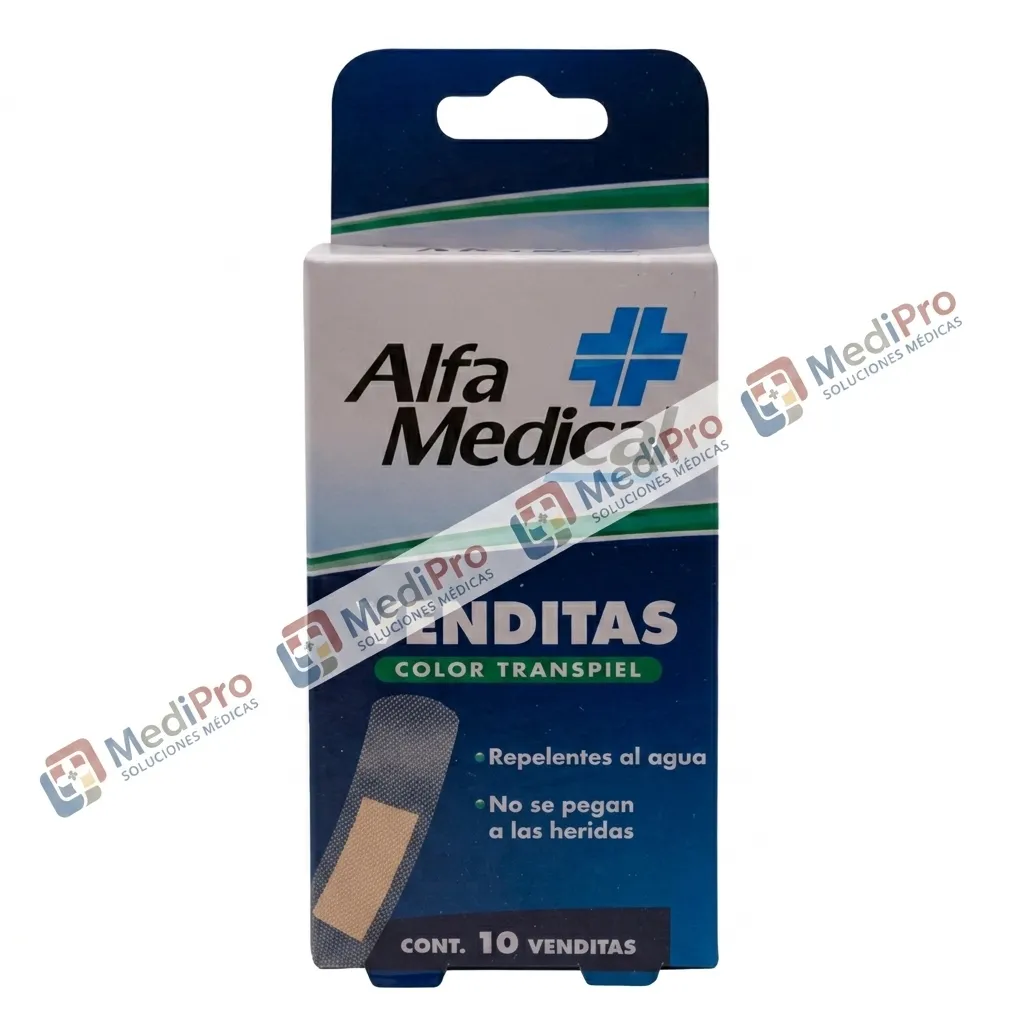 VENDITAS ADHESIVAS TRANSPIEL ALFA MEDICAL C/10 [CURITA].
