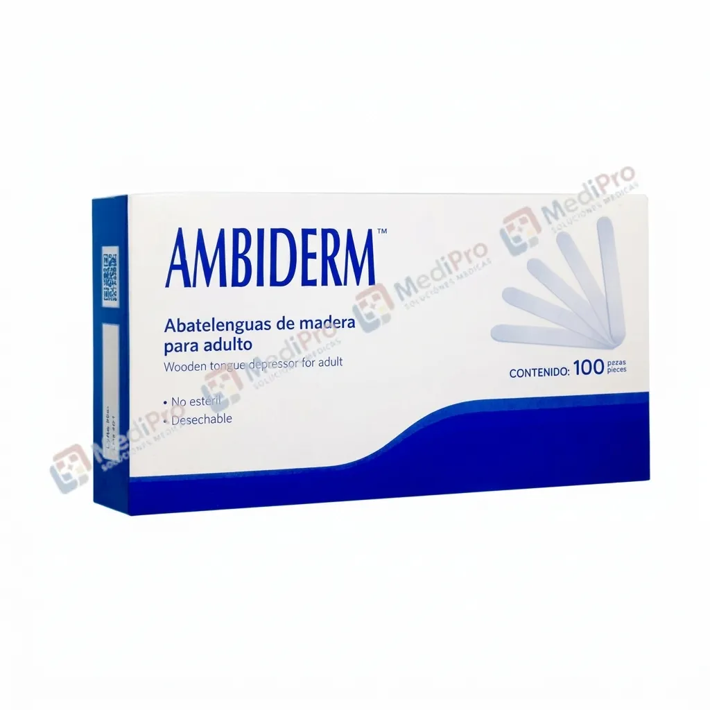 ABATELENGUAS DE MADERA CJA C/100 PZS. AMBIDERM.