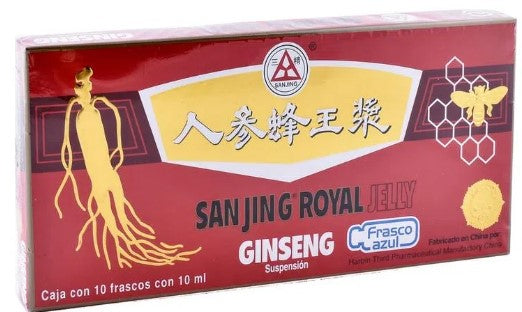 GINSENG SANJING ROYAL JELLY CAJA C/10 FRASCOS CON 10 ML.