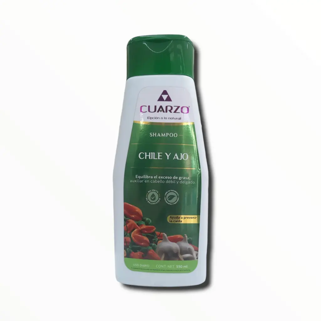 SHAMPOO CHILE Y AJO 550 ML. [CUARZO]