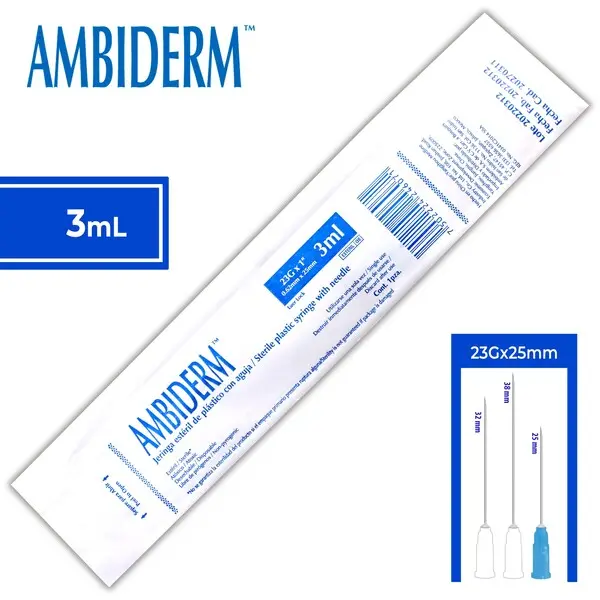 JERINGA 3 ML AZUL 23 X 25 MM C/1 PZ AMBIDERM