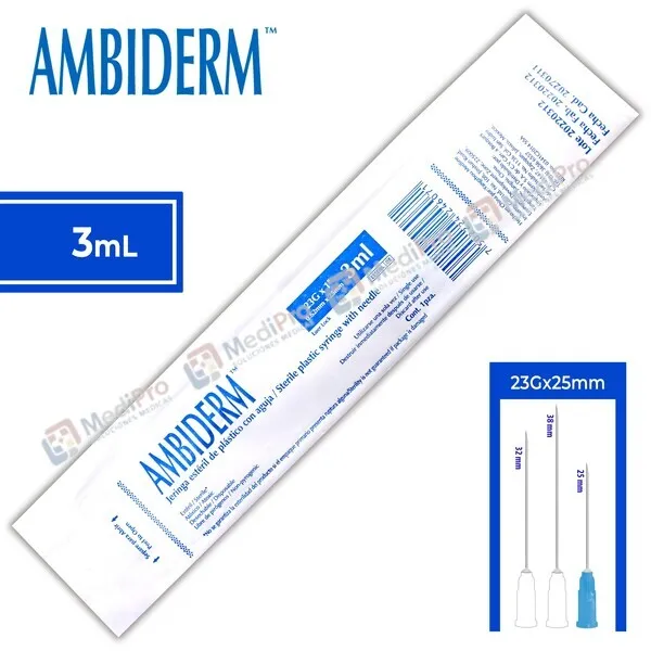 JERINGA 3 ML AZUL 23 X 25 MM C/1 PZ AMBIDERM