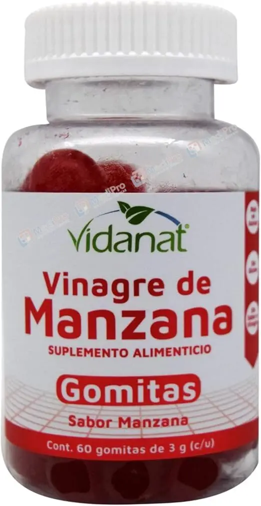 GOMITAS VINAGRE DE MANZANA 60 GOMITAS DE 3 G C/U VIDANAT.