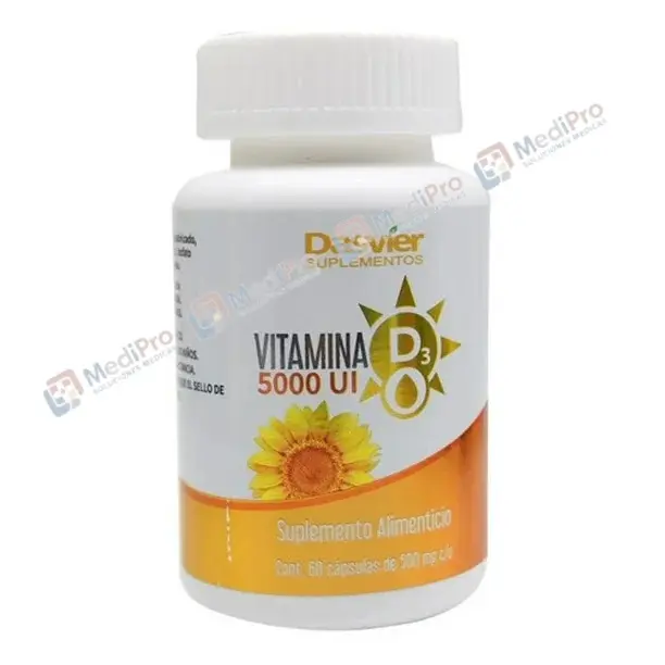 VITAMINA D3 5000 UI  500 MG C/60 CAPS DASVIER