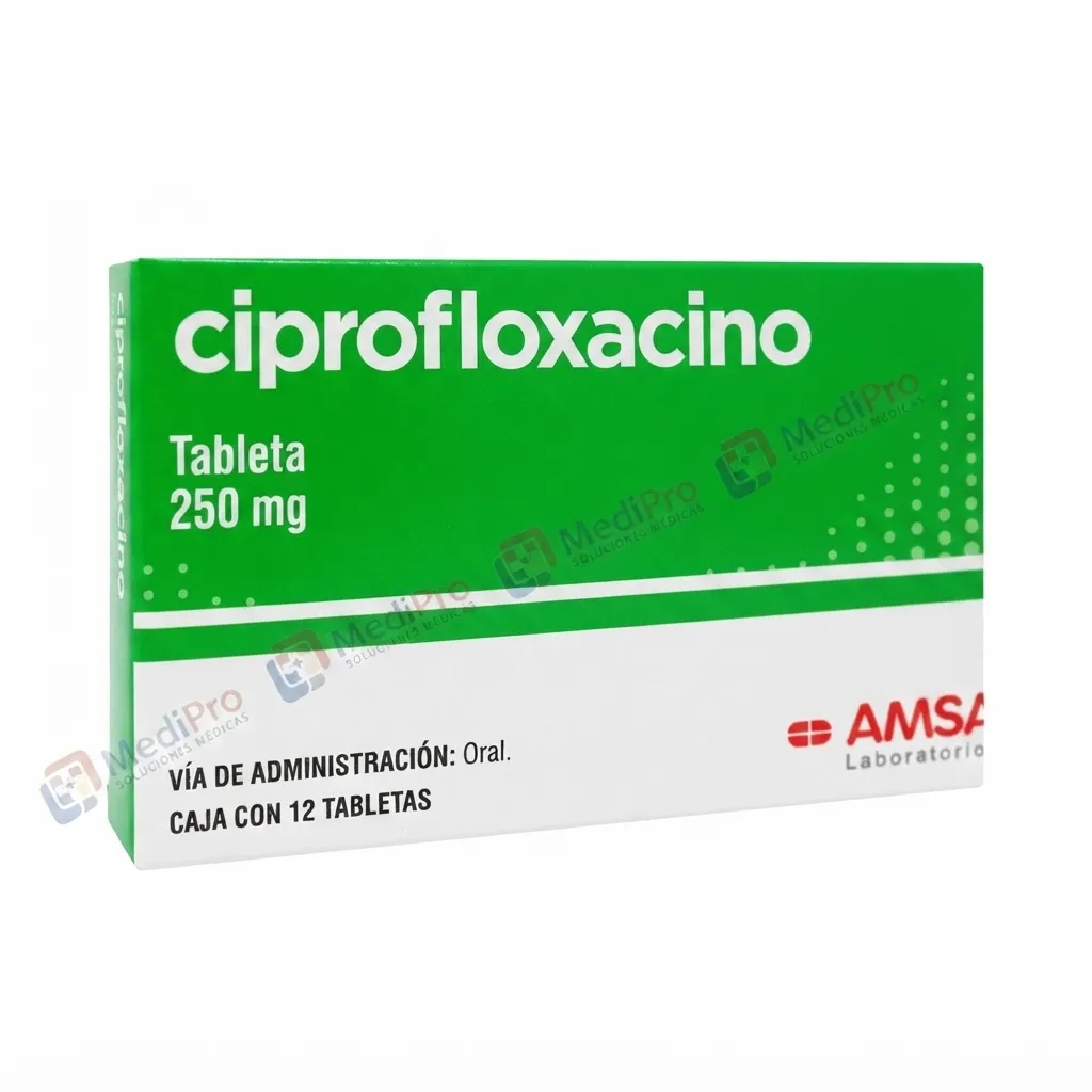 CIPROFLOXACINO (Amsa) c/12 TABS. 250 MG.