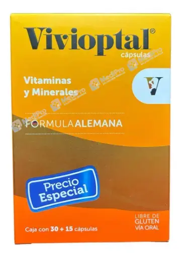 VIVIOPTAL 30+15 CAPS VITAMINAS Y MINERALES.
