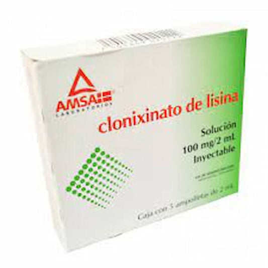 CLONIXINATO de LISINA (Amsa) Sol. Iny. c/5 AMPTAS. 100 MG/2 ML.