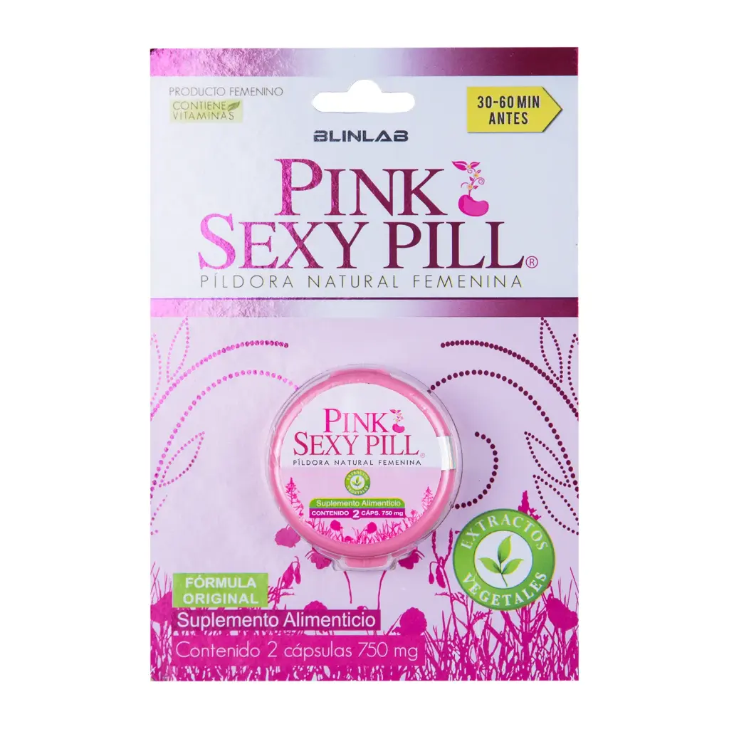 PINK SEXY PILL 2 CAPS 750 MG. PILDORA NATURAL FEMENINA (BLINLAB)