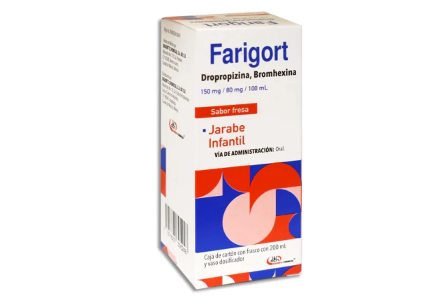 FARIGORT JARABE INFANTIL DROPROPIZINA/BROMHEXINA 200 ML. 150-80 MG/100ML DEGORTS