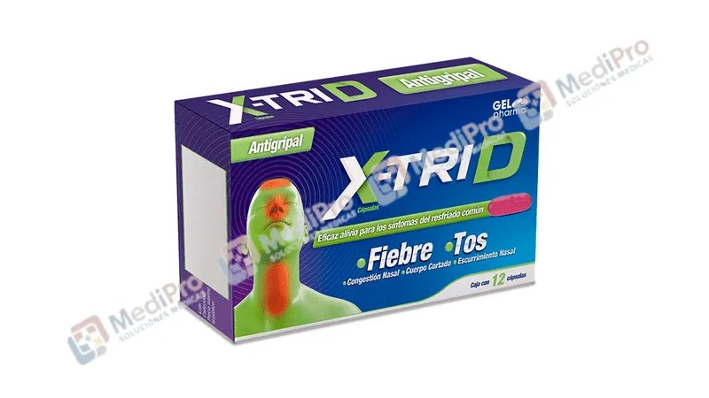 X-TRID ANTIGRIPAL C/12 CAPS (DEXTROMETORFANO FENILEFRINA CLORFENAMINA PARACETAMOL) GELPHARMA