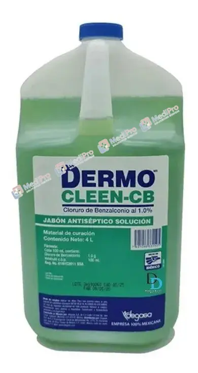 DERMOCLEEN CBD (CLORURO DE BENZALCONIO)JABON ANTICEPTICO 4 LTS.