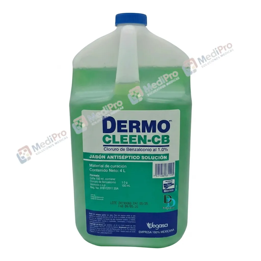 DERMOCLEEN CBD (CLORURO DE BENZALCONIO)JABON ANTICEPTICO 4 LTS.