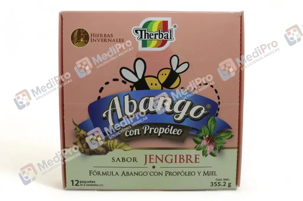 ABANGO CON PROPOLEO Sabor JENGIBRE c/12 x 8 CARAMELOS 3.7 G.