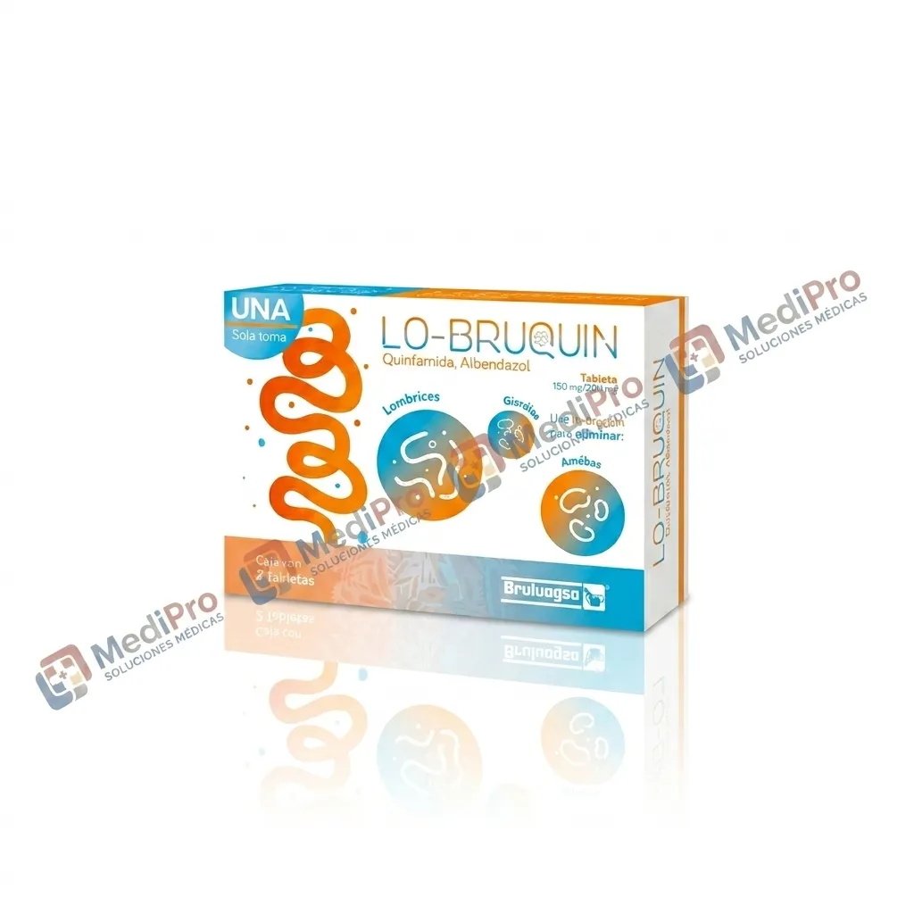 LO-BRUQUIN C/2 TABS (QUINFAMIDA ALBENDAZOL) 150/200 MG. BRULUAGSA