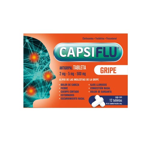 CAPSIFLU GRIPE CAPS 2/5/500MG. C/12. GELCAPS.