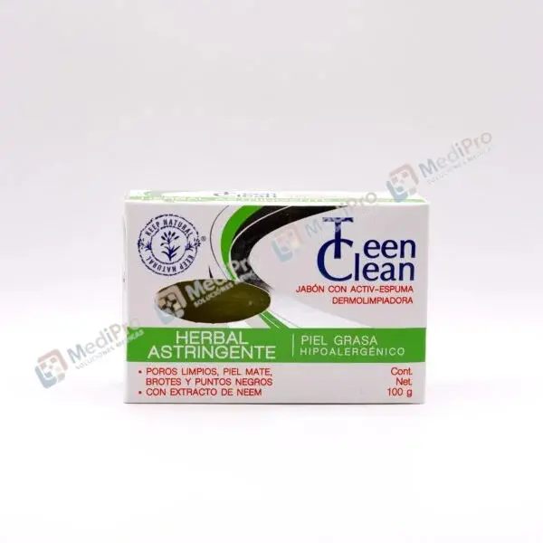 JABON HERBAL ASTRINGENTE TEEN CLEAN PIEL GRASA 100G.