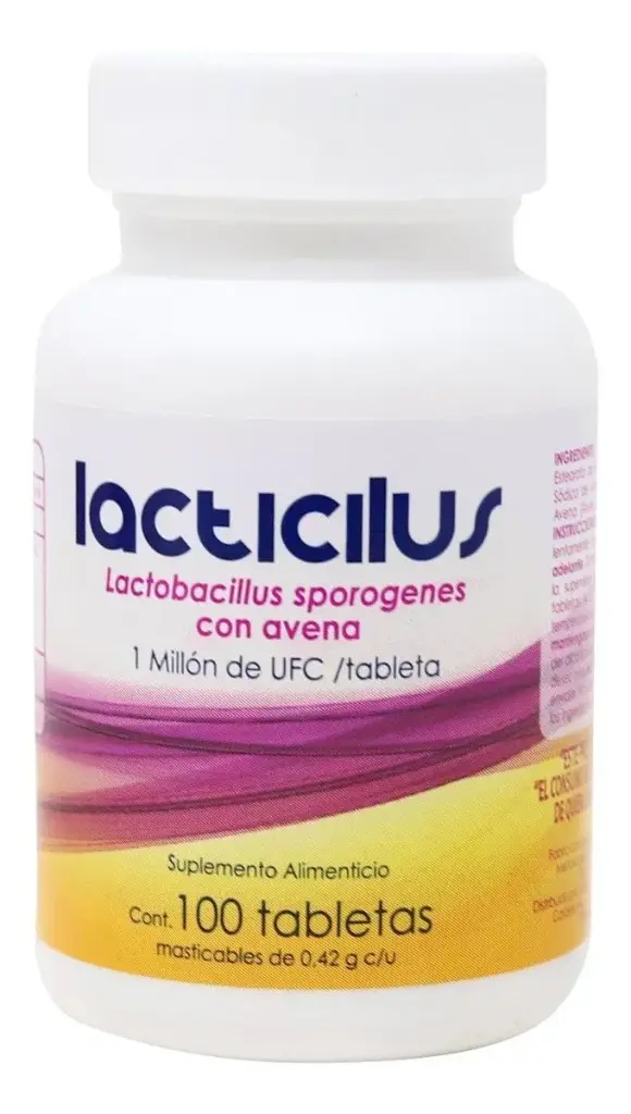 LACTICILUS c/100 TABS. (LACTOBACILOS)  Masticables 0.42 G.