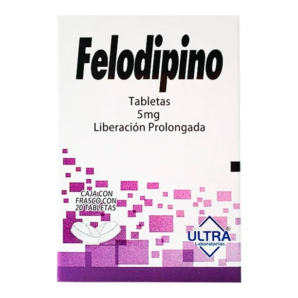 Felodipino Ultra,Tabs 5 mg c/20. 