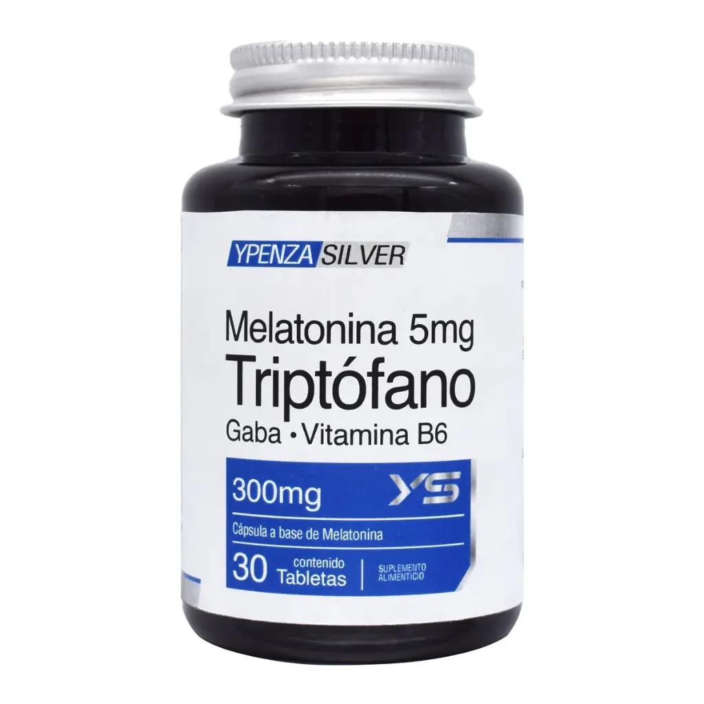 Melatonina 5 mg. Triptófano Gaba Vitamina B6 300MG. 30 tab. YPENZA SILVER.