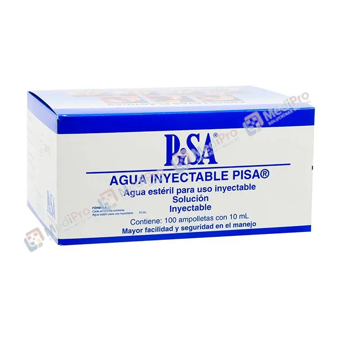 AGUA INY 10 ML AMP C/100 PLAST PISA