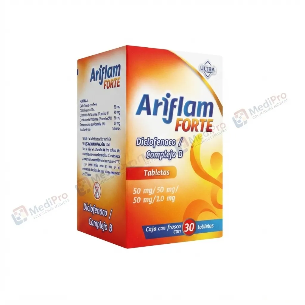 ARIFLAM FORTE C/30 TABS 50/50/50/1.0MG (COMPLEJO B DICLOFENACO) ULTRA.
