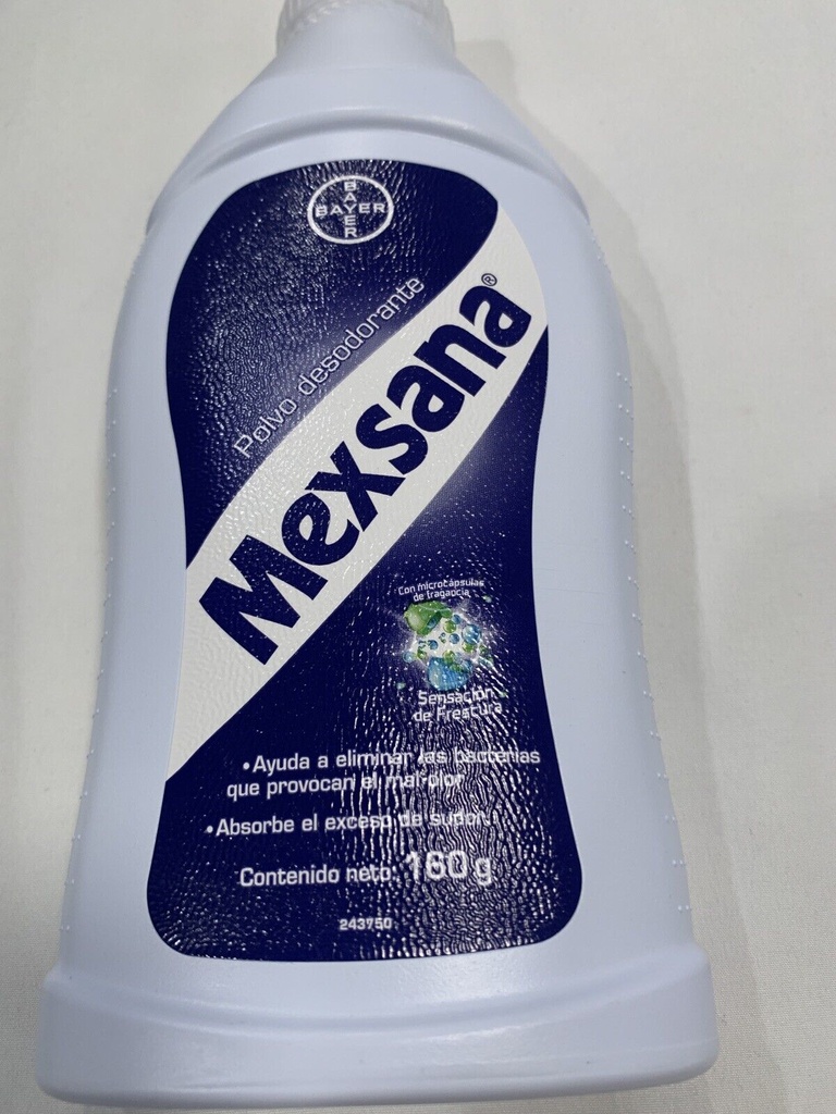MEXSANA TALCO POLVO DESODORANTE P/PIES SIN TRICLOSAN. 160G. BAYER.