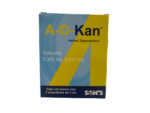 A-D-KAN SOL ORAL 3 ML AMP 3 (RETINOL ERGOCALCIFEROL)