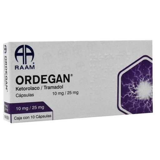 ORDEGAN (KETOROLACO/TRAMADOL) CAPS 10MG/25MG C/10 RAAM
