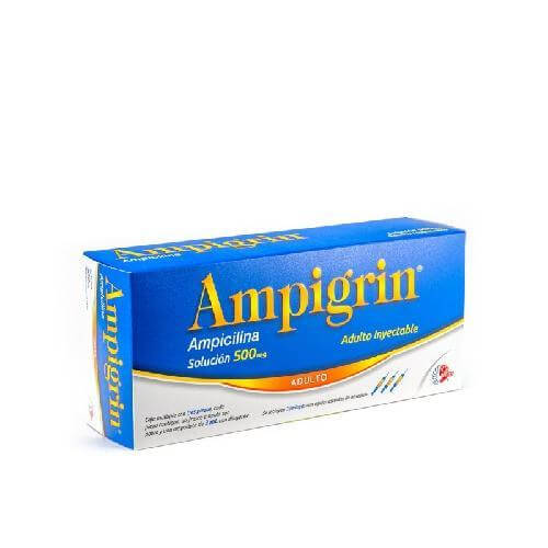 AMPIGRIN ADULTO SOL INY (AMPICILINA) 500MG  C/3