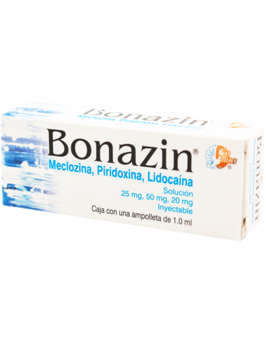 BONAZIN C/1X1 ML AMP (PIRIDOXINA / MECLIZINA / LIDOCAINA)