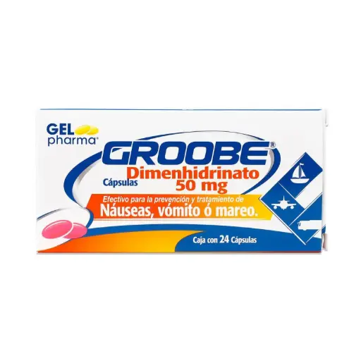 GROOBE C/24 CAPS 50MG. (DIMENHIDRINATO)