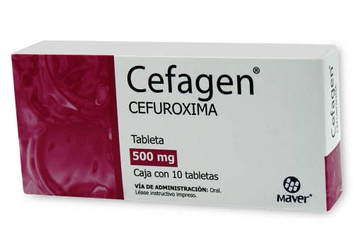 CEFAGEN 500 MG CON 10 TABLETAS (CEFUROXIMA 500MG)