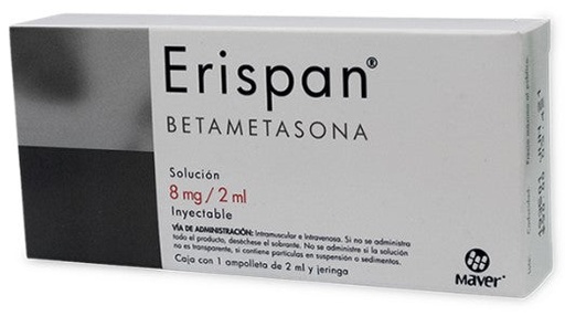 ERISPAN (BETAMETASONA) SOL INY  8MG/2ML C/1 AMP
