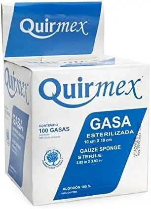 [000991] GASA SIMPLE ESTERILIZADA 10 X 10 C/100 CAJA QUIRMEX