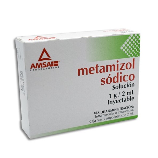 METAMIZOL SODICO GI 1G/2ML 3 AMP AMSA